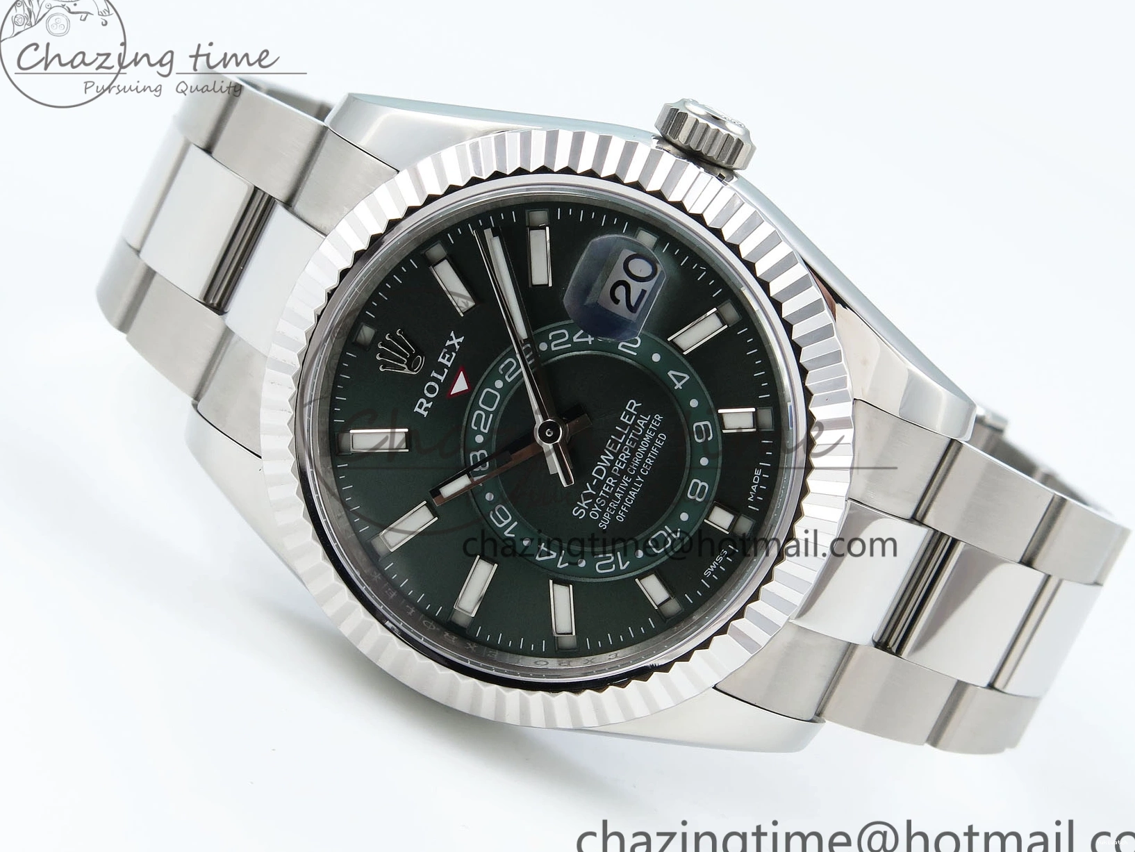 Sky-Dweller SS Green ZF 1:1 Bracelet A2824 326934 Best 904L SS on Edition Dial 0512